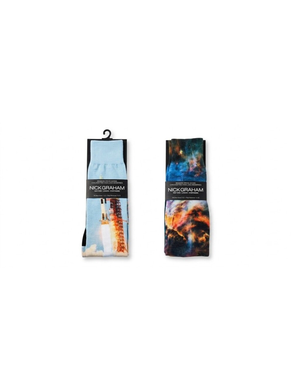 Socks / Nick Graham Rocket Launch & Galaxy Men's Modern Dress Socks 2-Pack